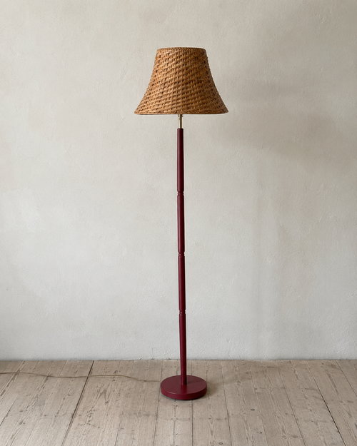 Vintage rattan lampshade side view