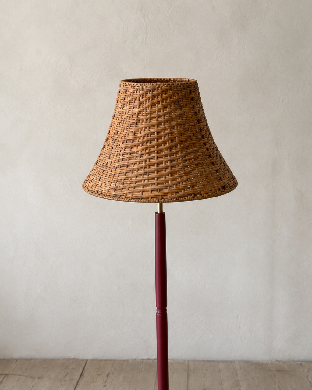 1990s woven rattan lampshade