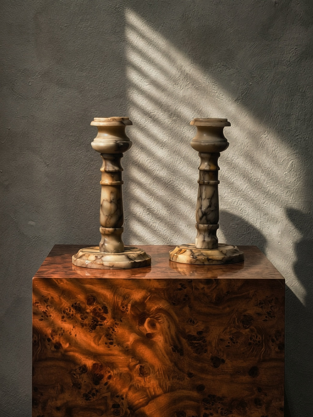 Alabaster Candlesticks Set of 2