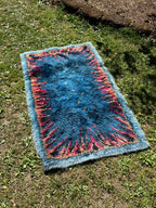 Scandinavian-style blue rya rug