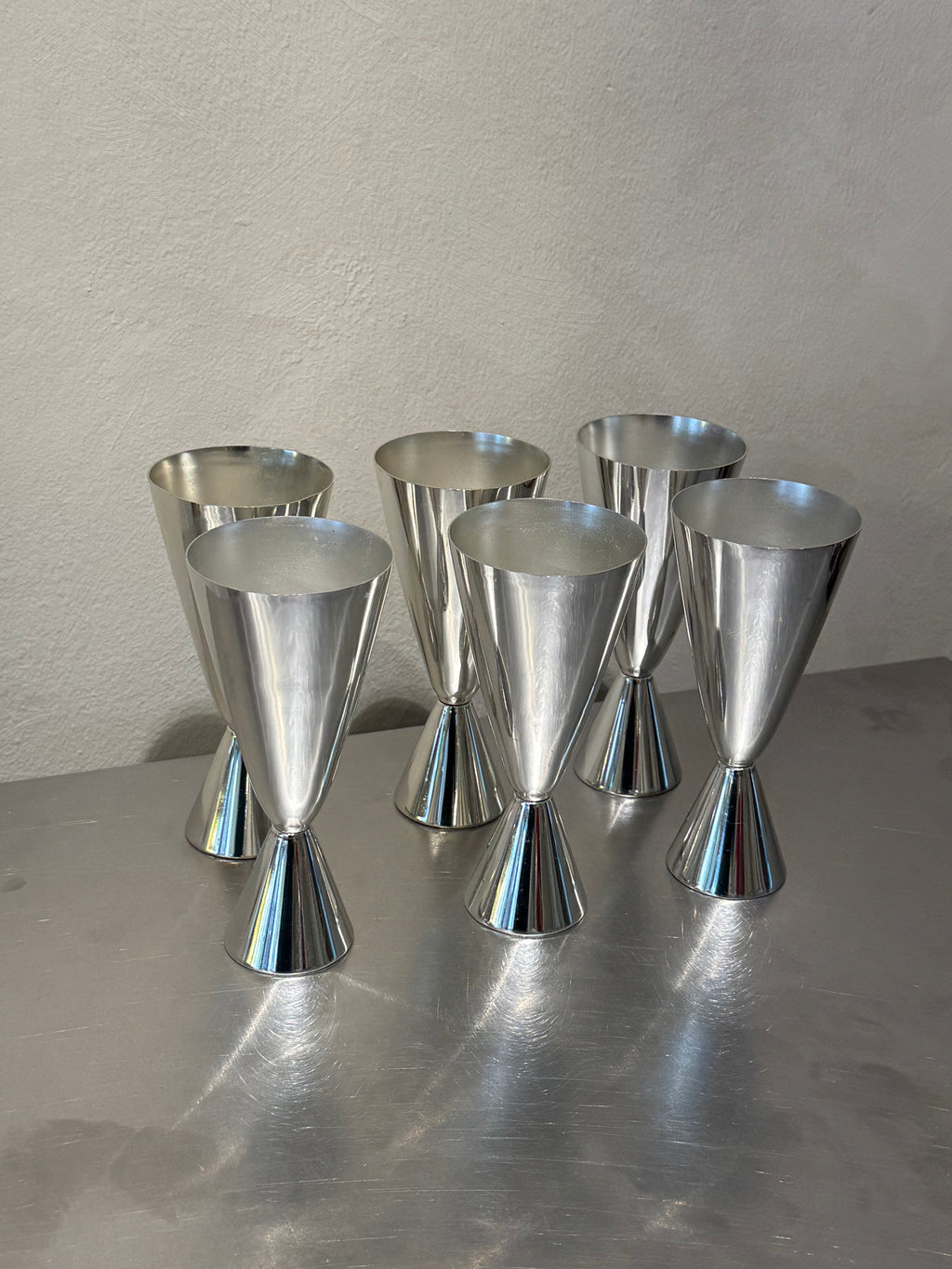 East German anodized aluminium dessert cups