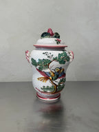 Italian hand-painted ceramic lidded jar