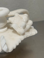 Mid-century alabaster candlestick detail
