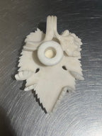 Vintage alabaster candlestick with grape motif