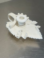 Grapevine alabaster candle holder side view
