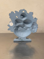 Vintage 1989 cast iron doorstop side view