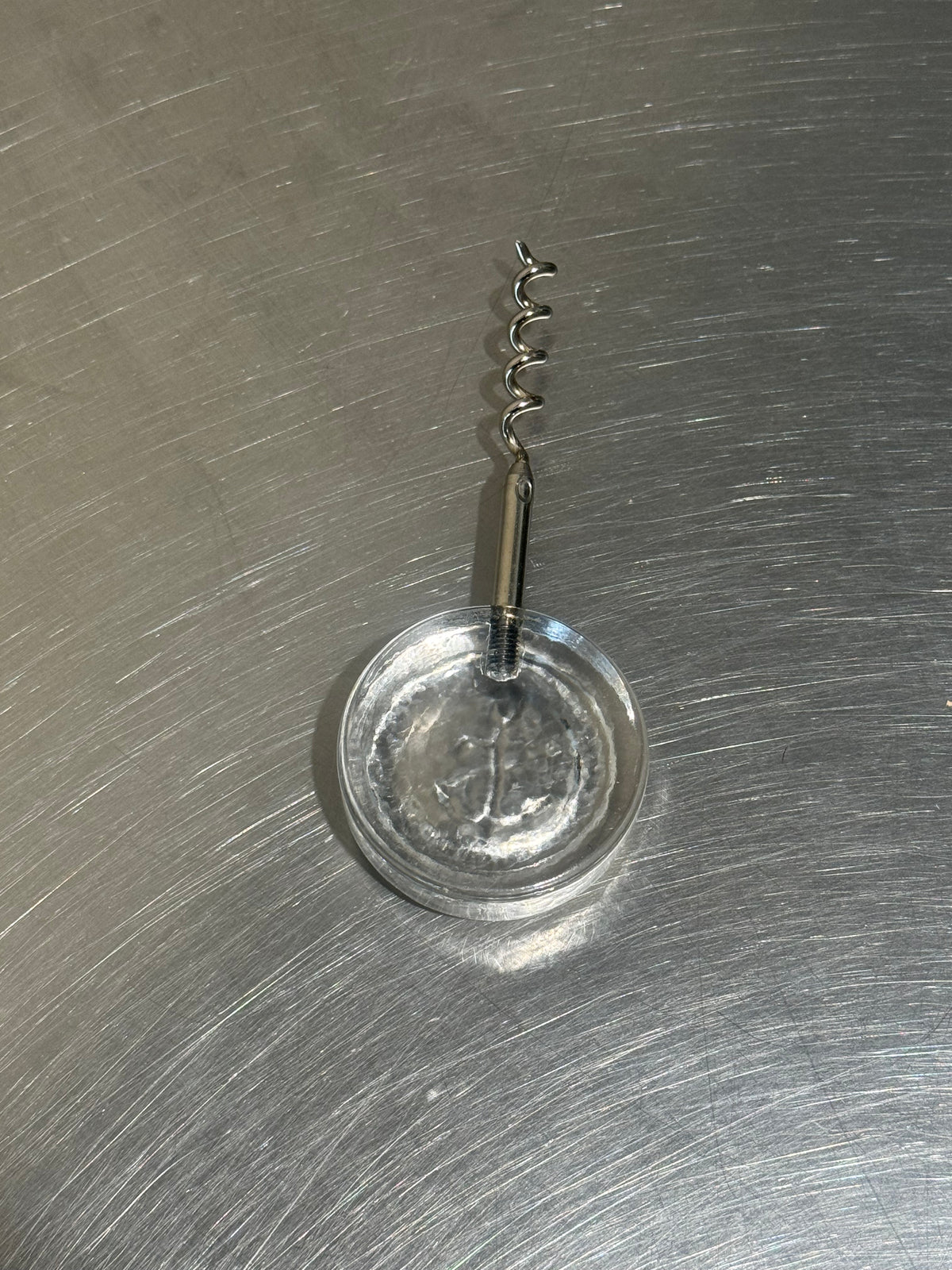 Glass handle corkscrew with anchor motif