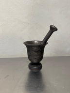 Antique cast iron mortar and pestle