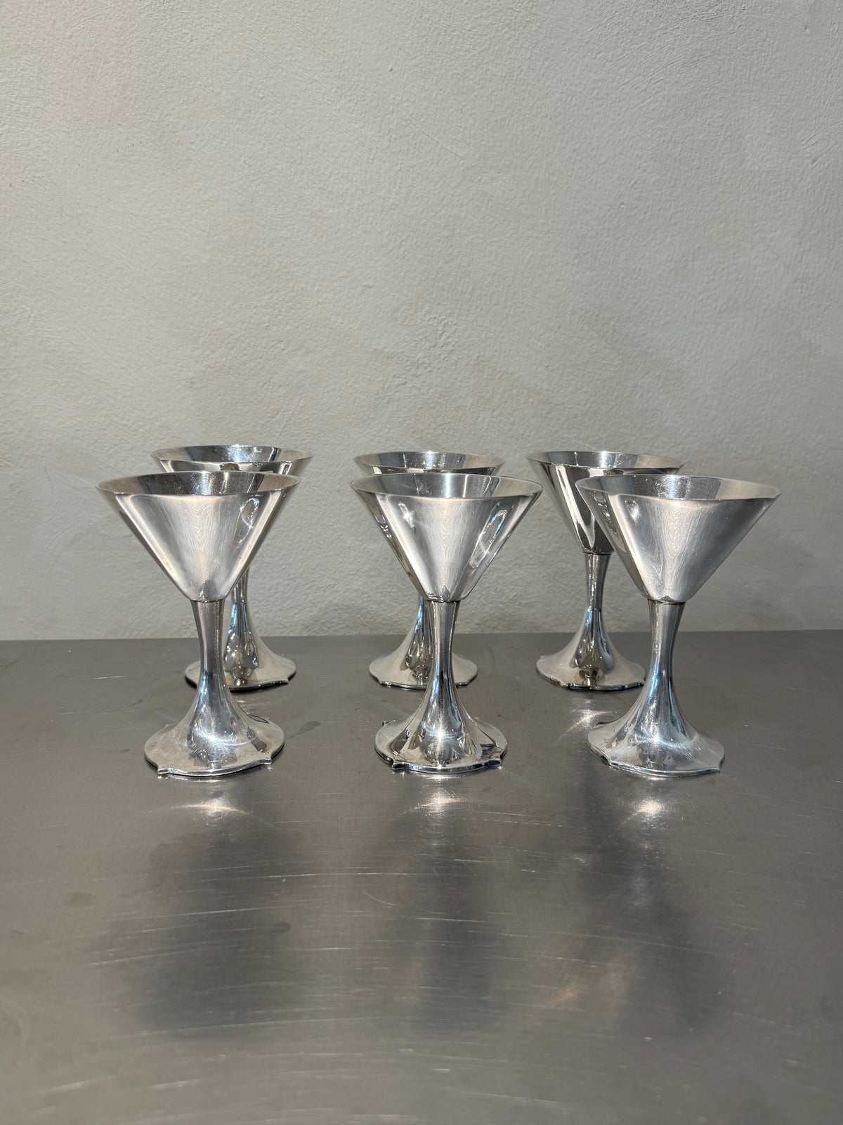 Silver-plated cocktail glasses by GENSE