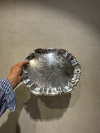 Silver-plated Rococo tray detail