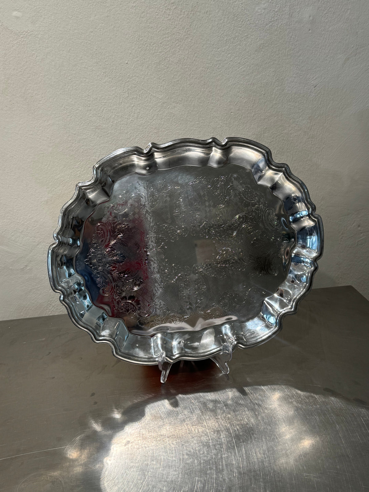 Silver-plated Rococo style tray