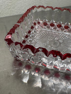 Victorian glass serving bowl detail