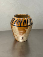 Wheel-thrown glazed stoneware vase