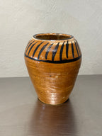 Studio pottery vase with black decoration