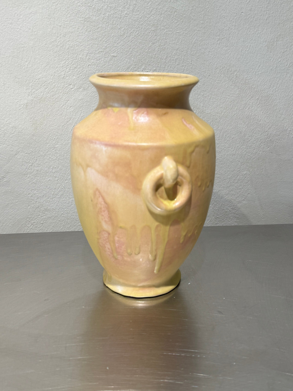 Scandinavian vintage yellow ceramic vase