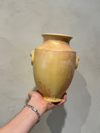 Finnish yellow ceramic vase, mid-century