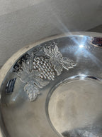 Vintage silver-plated fruit bowl side view
