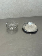 Small nickel silver salt cellar side view