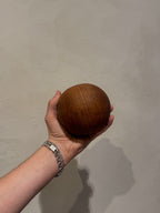 Wooden tabletop bowling set detail