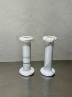 Pair of sculptural Knut Hagberg marble candlesticks