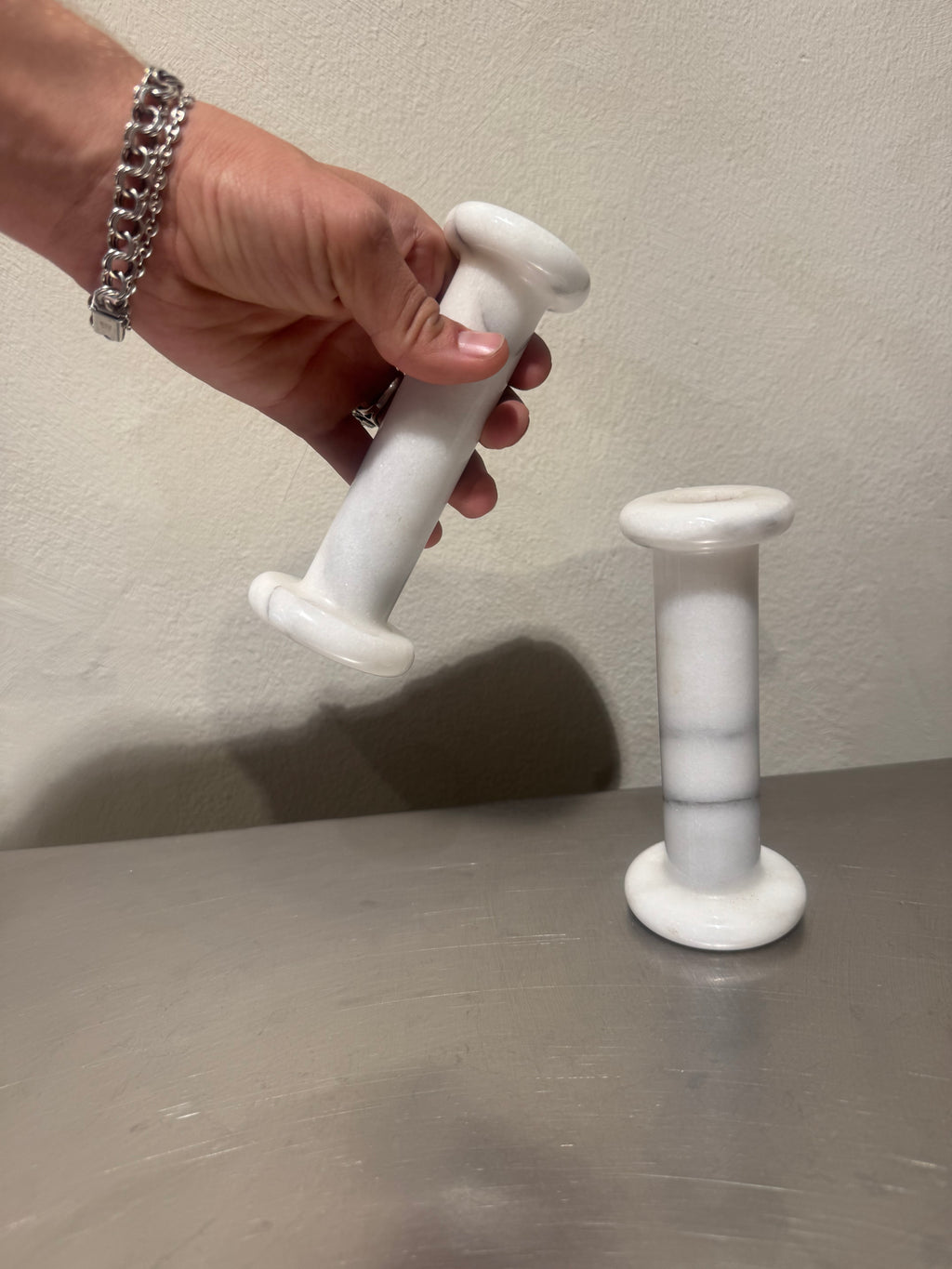 Knut Hagberg marble candlesticks set of two