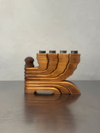 Sculptural wooden candelabra detail