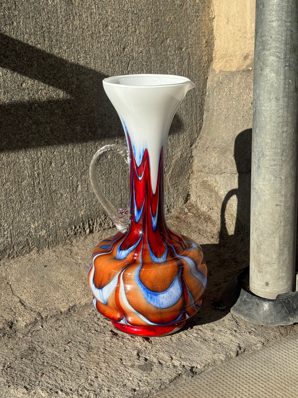 Carlo Moretti Murano opaline glass carafe, 1970s