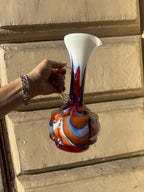Colourful opaline carafe by Carlo Moretti