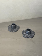 Antique Jugend metal candlesticks with patina