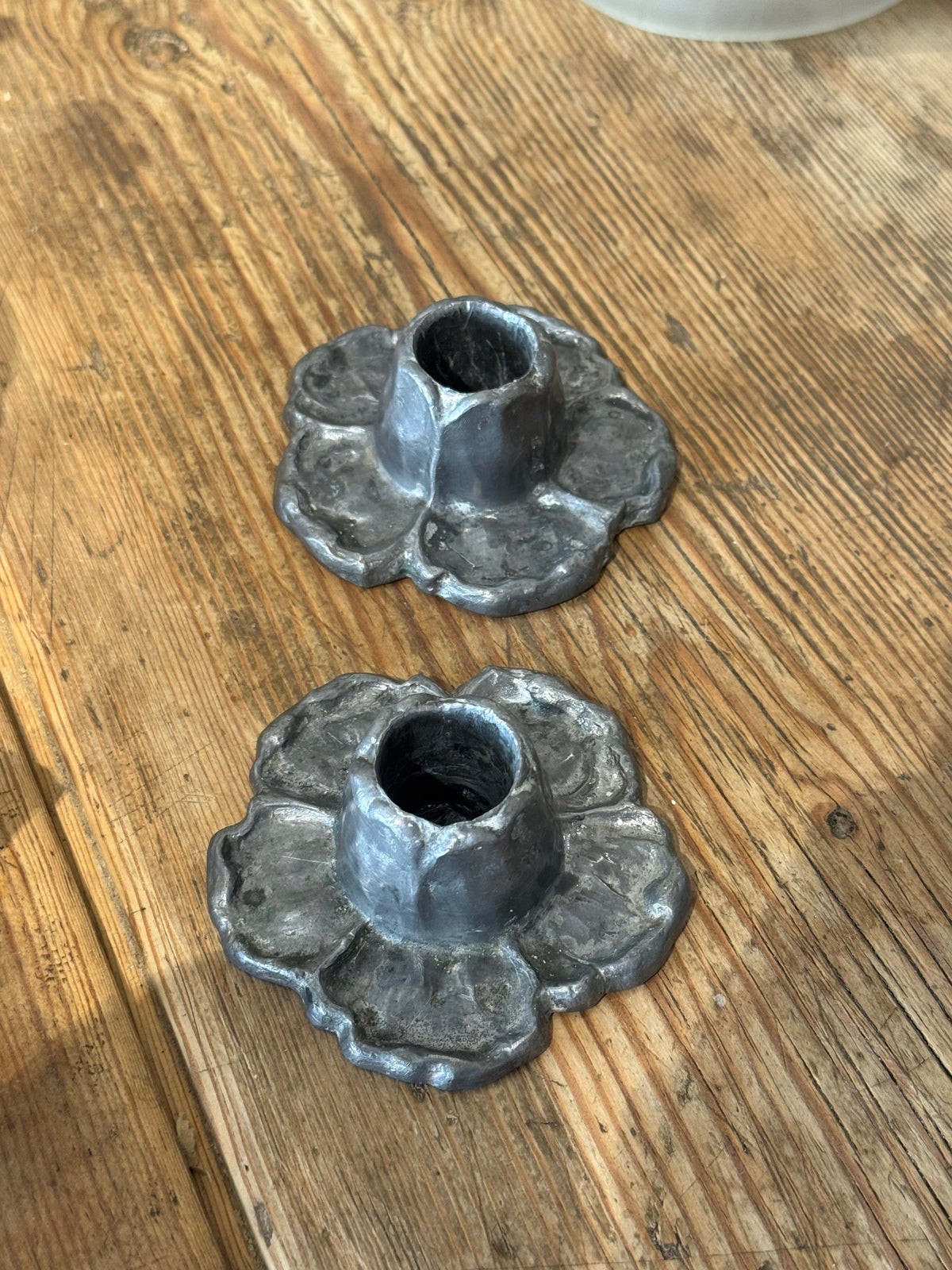 Jugend candlestick pair with natural patina