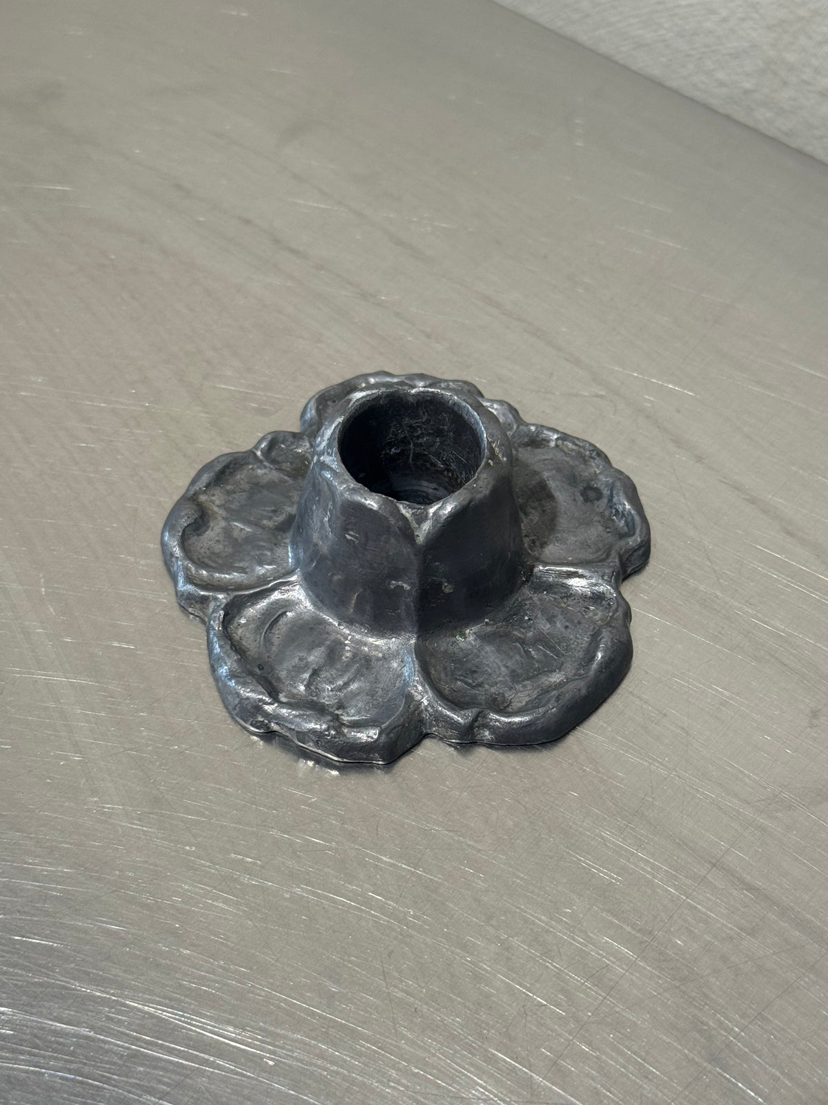 Pair of dark grey Jugend candlesticks