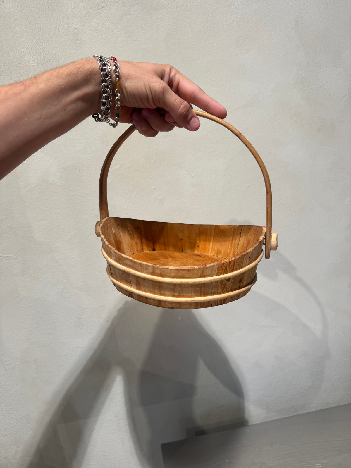 Handmade Swedish bentwood bread basket