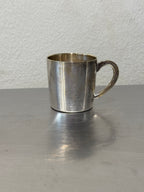 Vintage nickel silver cup detail