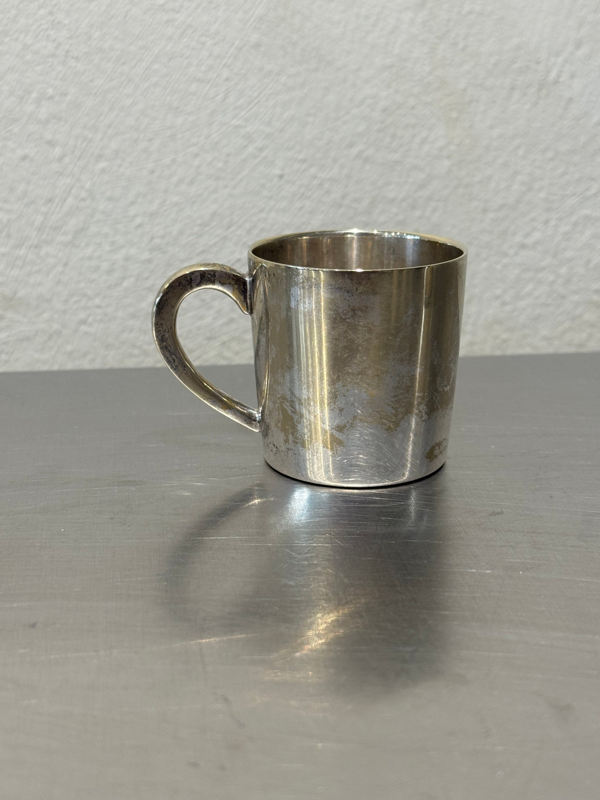 Set of six small nickel silver cups