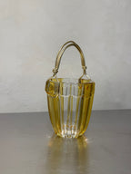Vintage Walter Kristall ice bucket with gold-tone handle