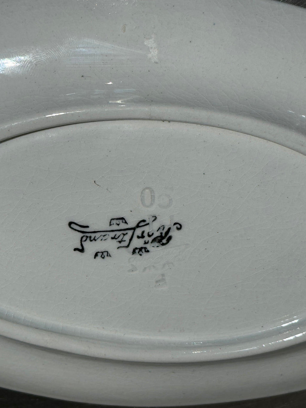 Rörstrand fish sauce boat with glaze crazing