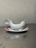 Rörstrand fish-shaped sauce boat with original plate