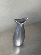 1980s metal vase with surface wear