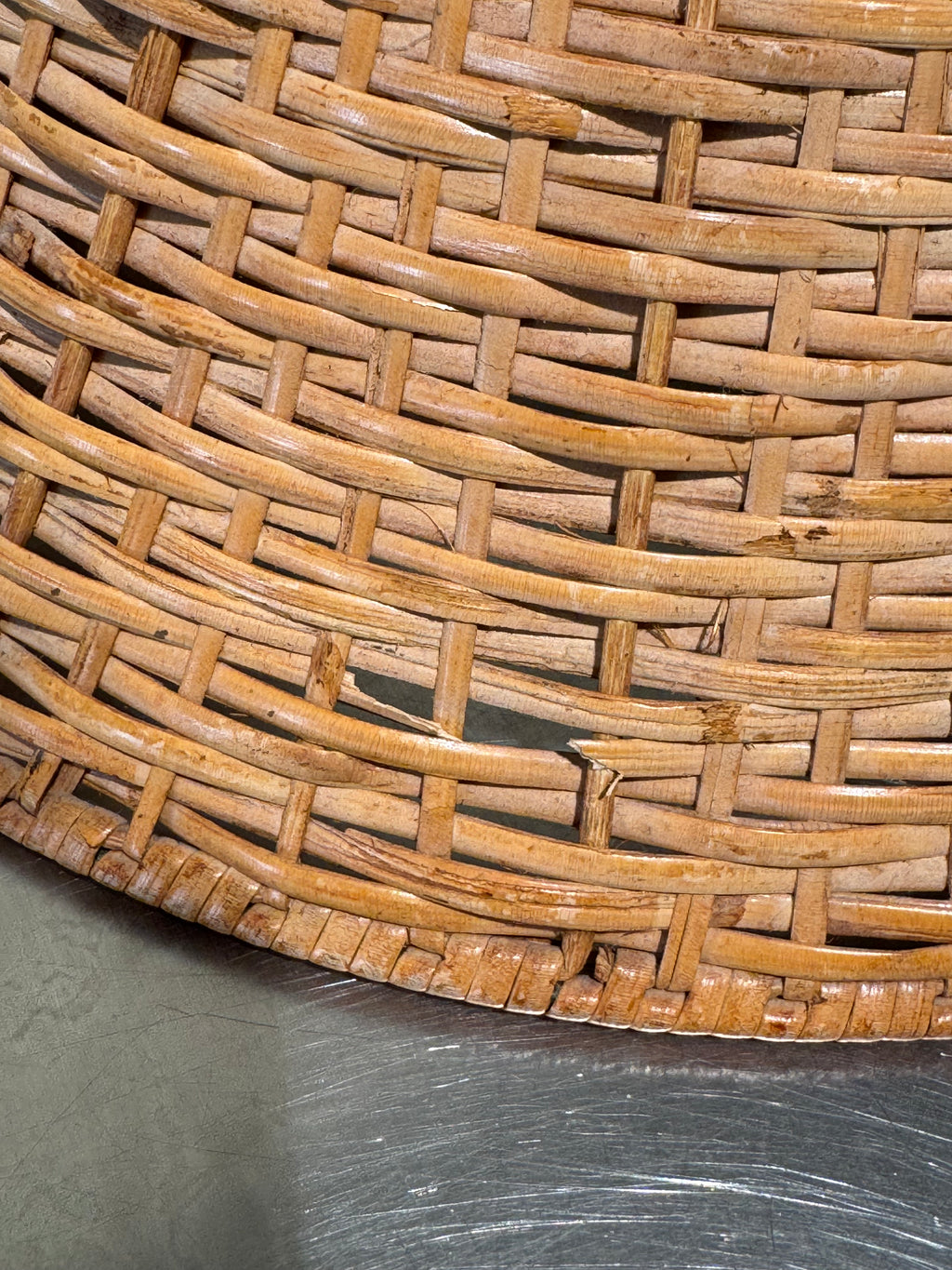 Large woven rattan lampshade, 1990s