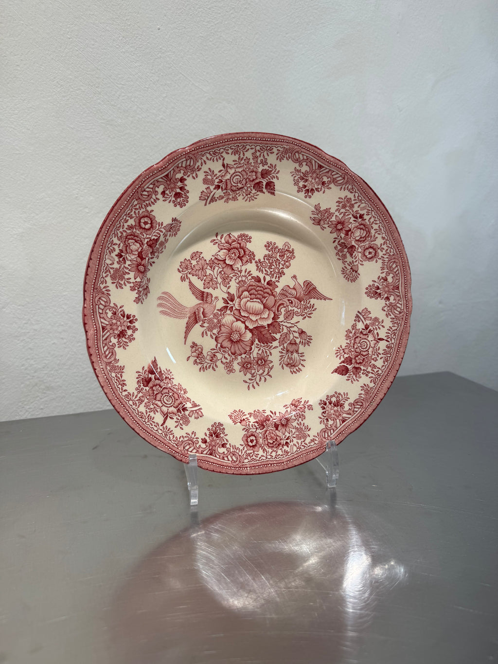 Old Gustavsberg Red Pheasant Deep Plate – product image 1
