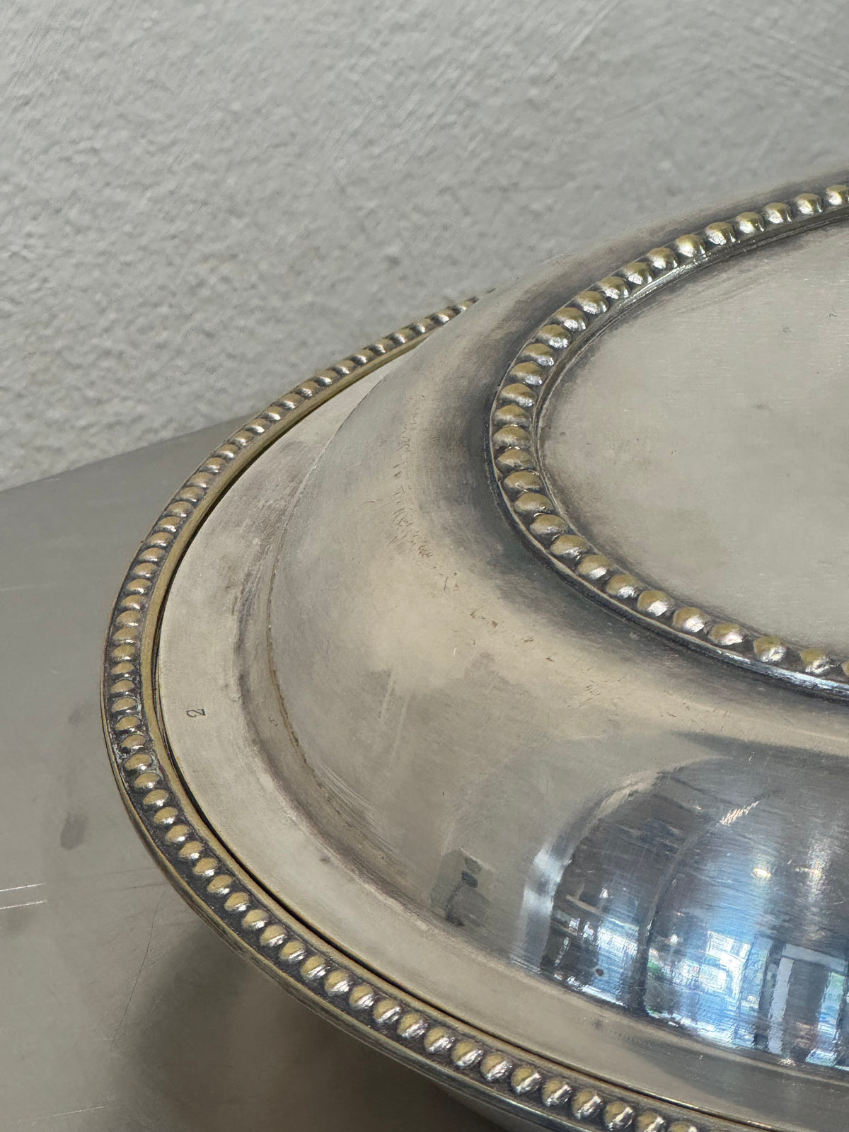 Large Nickel Silver Serving Dish – product image 4