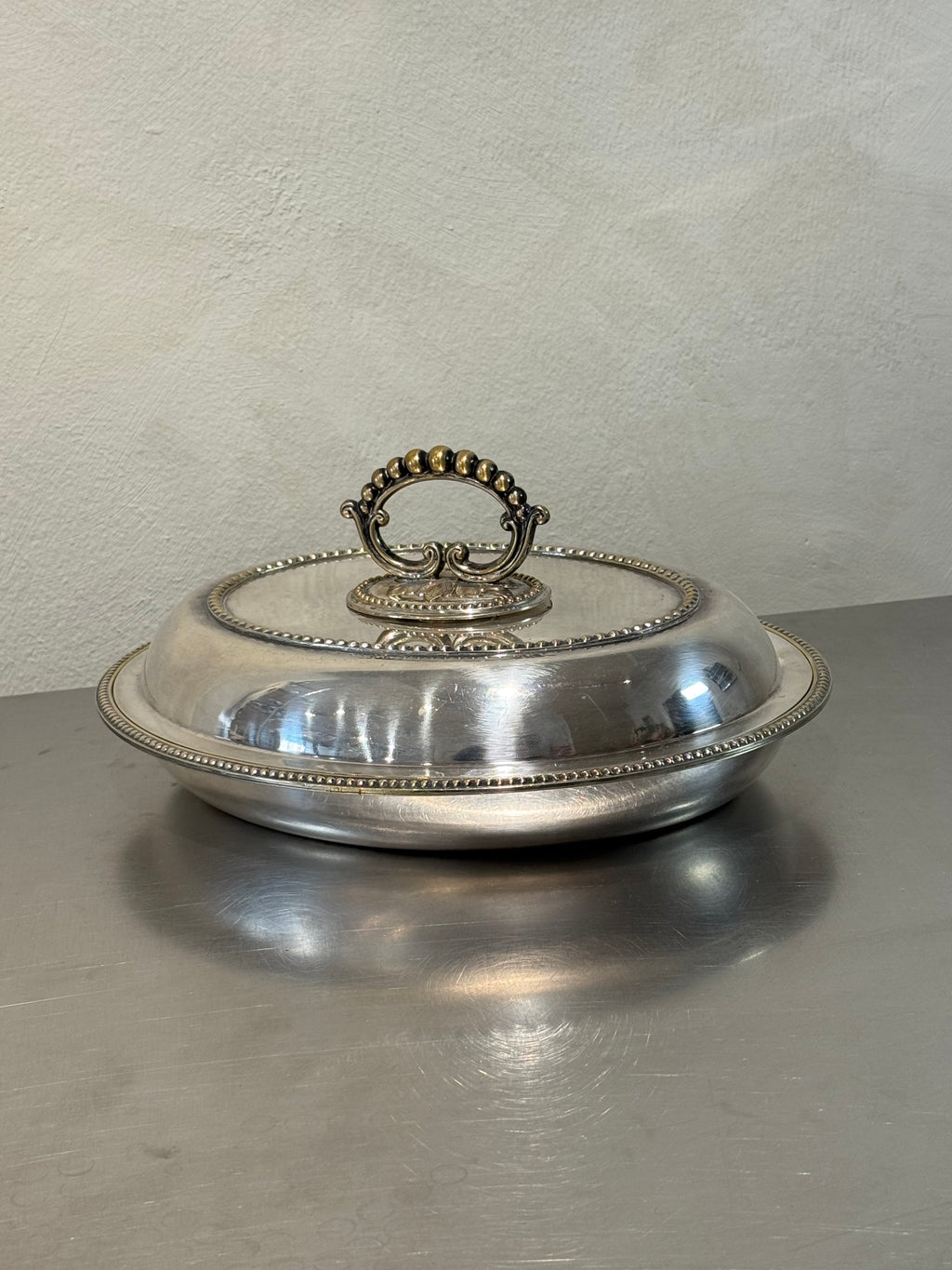 Large Nickel Silver Serving Dish – product image 2