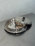 Nickel Silver Serving Dish with Tray – product image 2