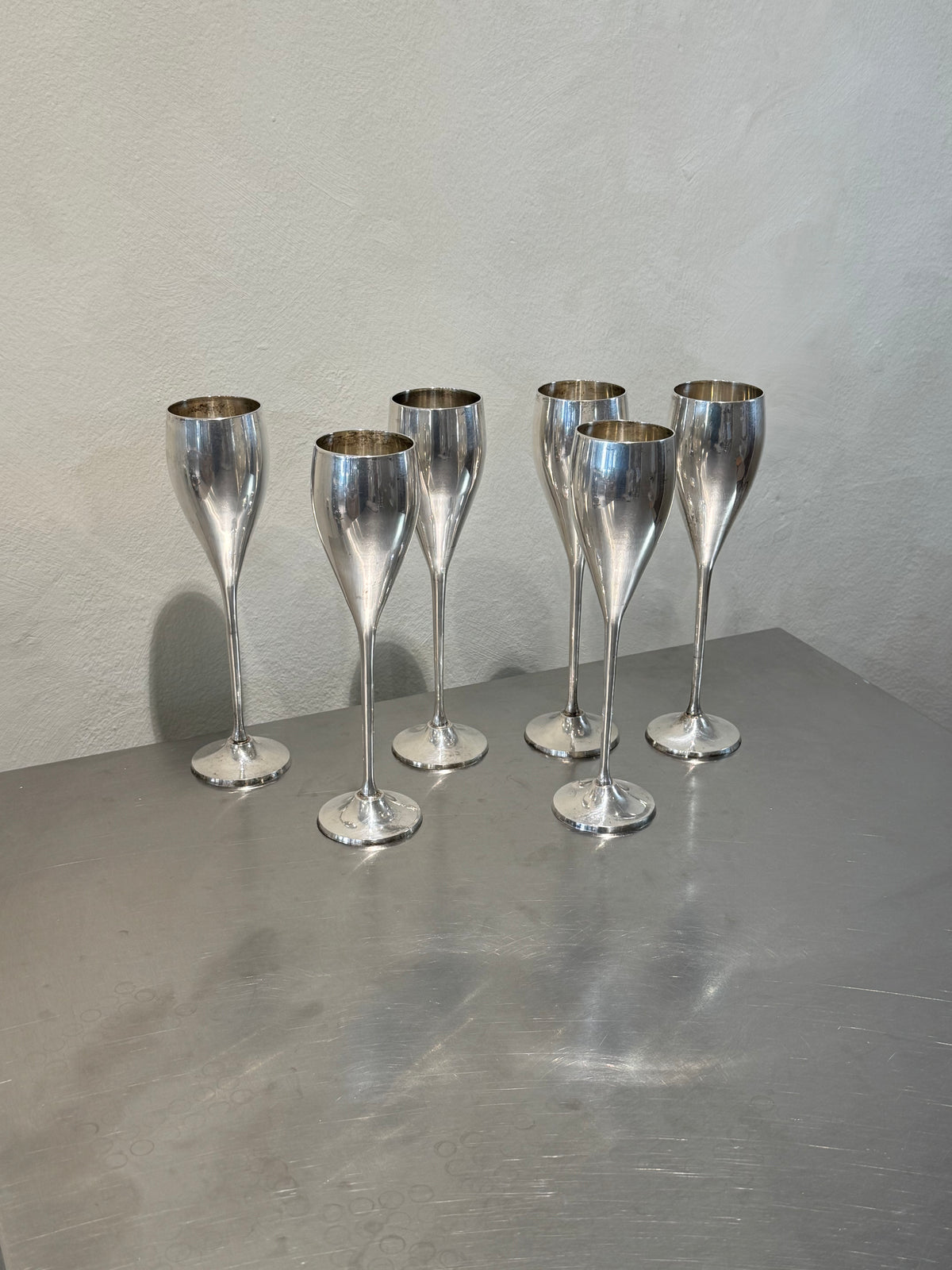 Silver-Plated Champagne Flutes Set of 6 – product image 2
