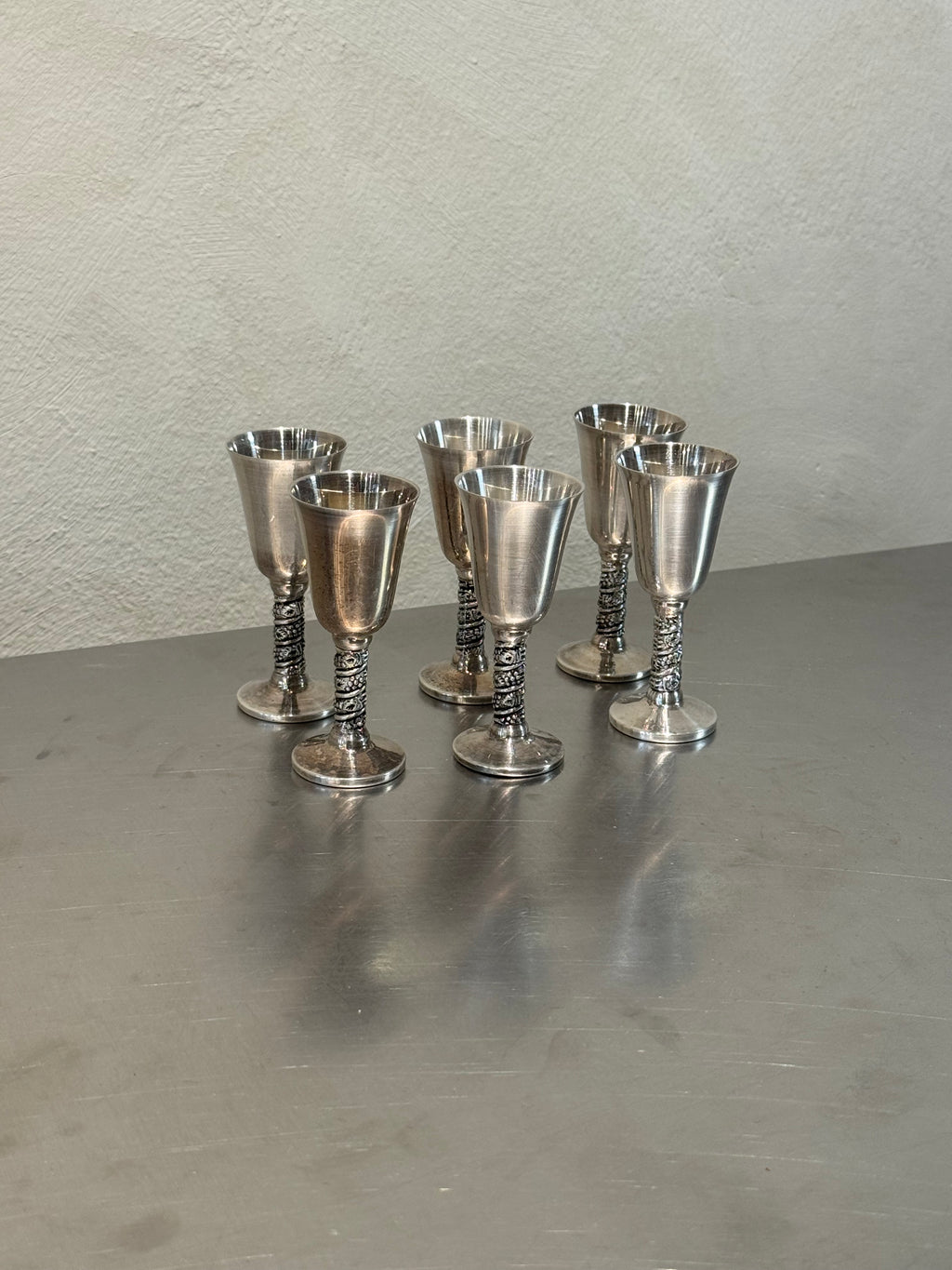 Nickel Silver Snaps Goblets Set of 6 – product image 1