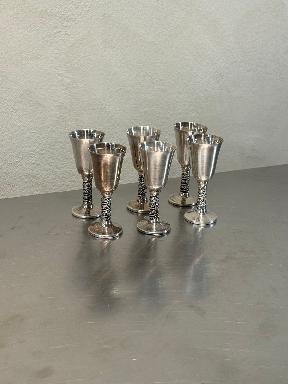 Nickel Silver Snaps Goblets Set of 6 – product image 1