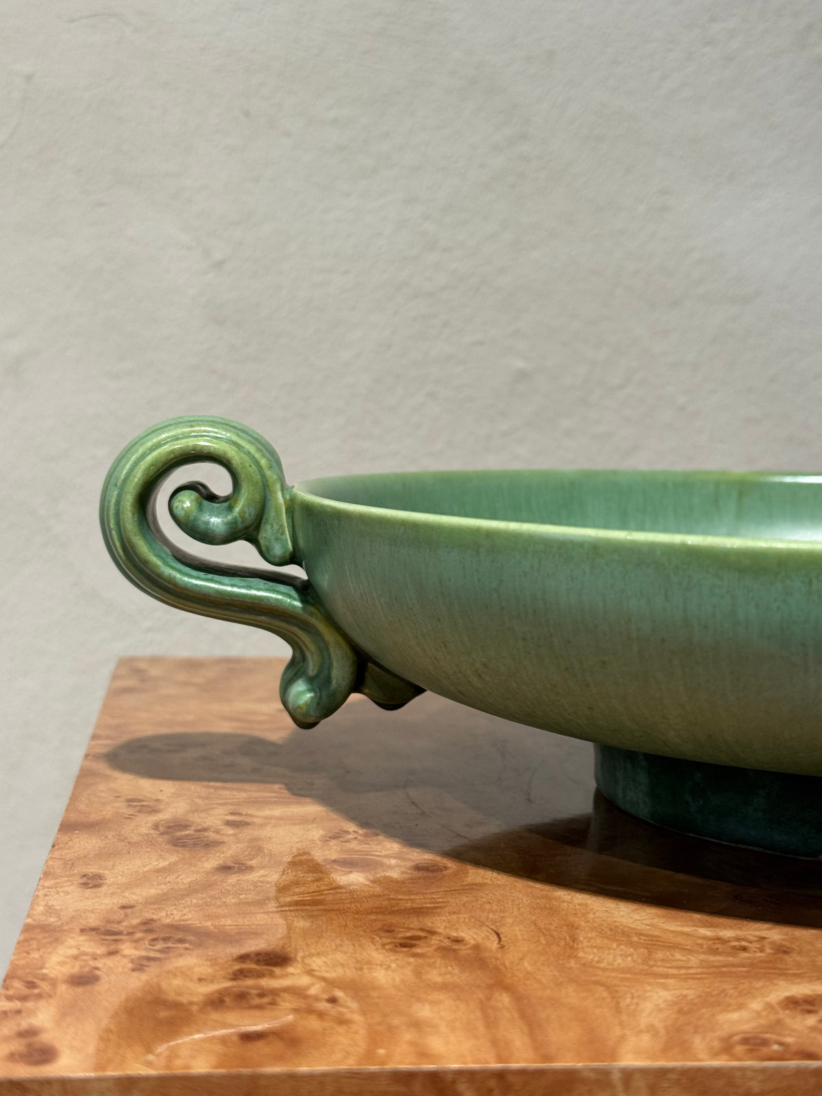 Gefle celadon bowl with mottled green glaze