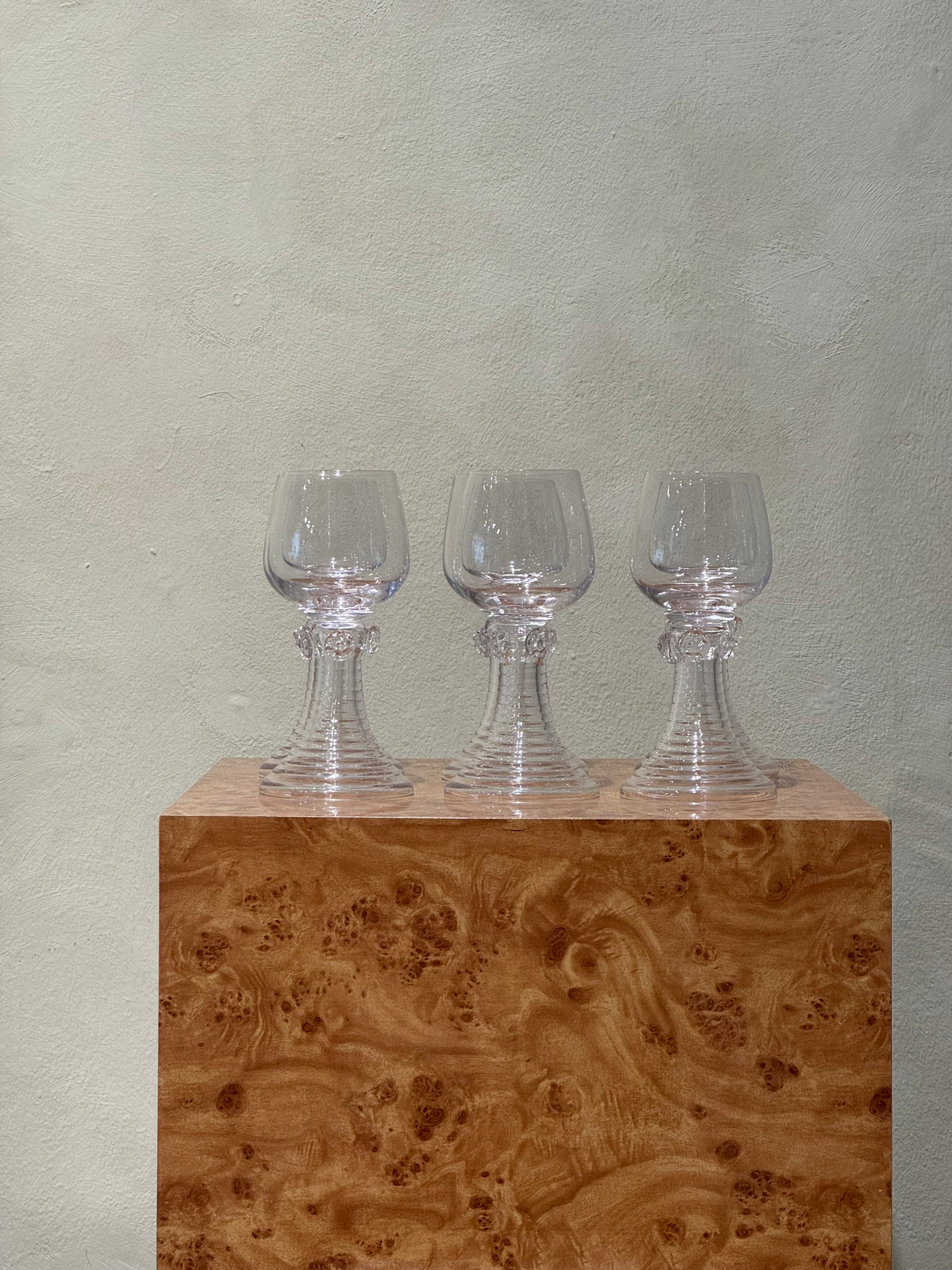 Classic clear Roemer glasses, mid-century