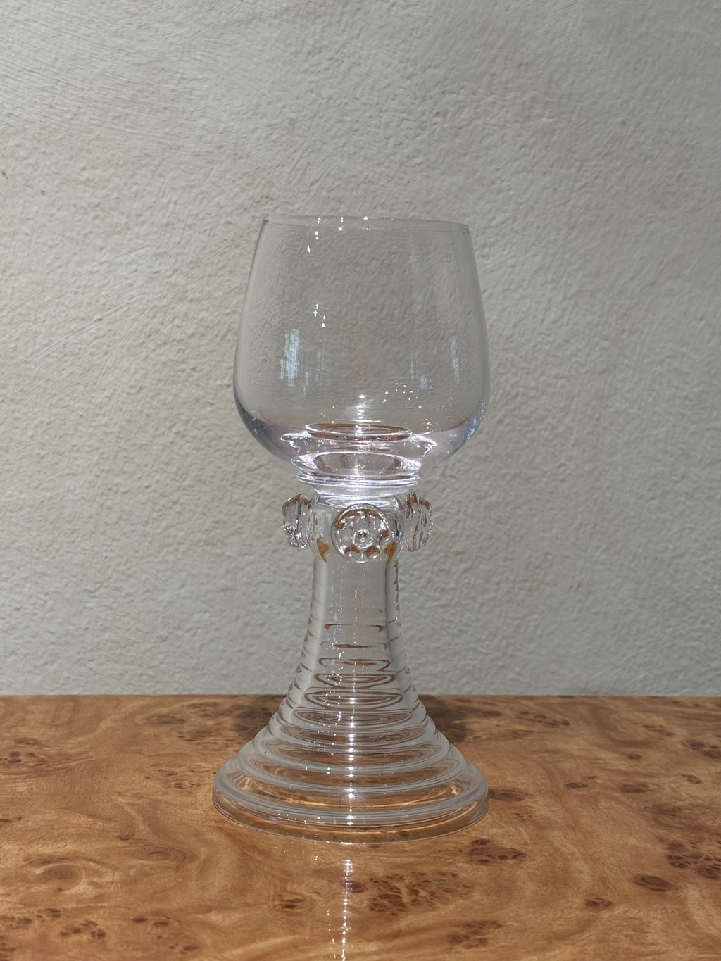 Set of six clear Roemer glasses