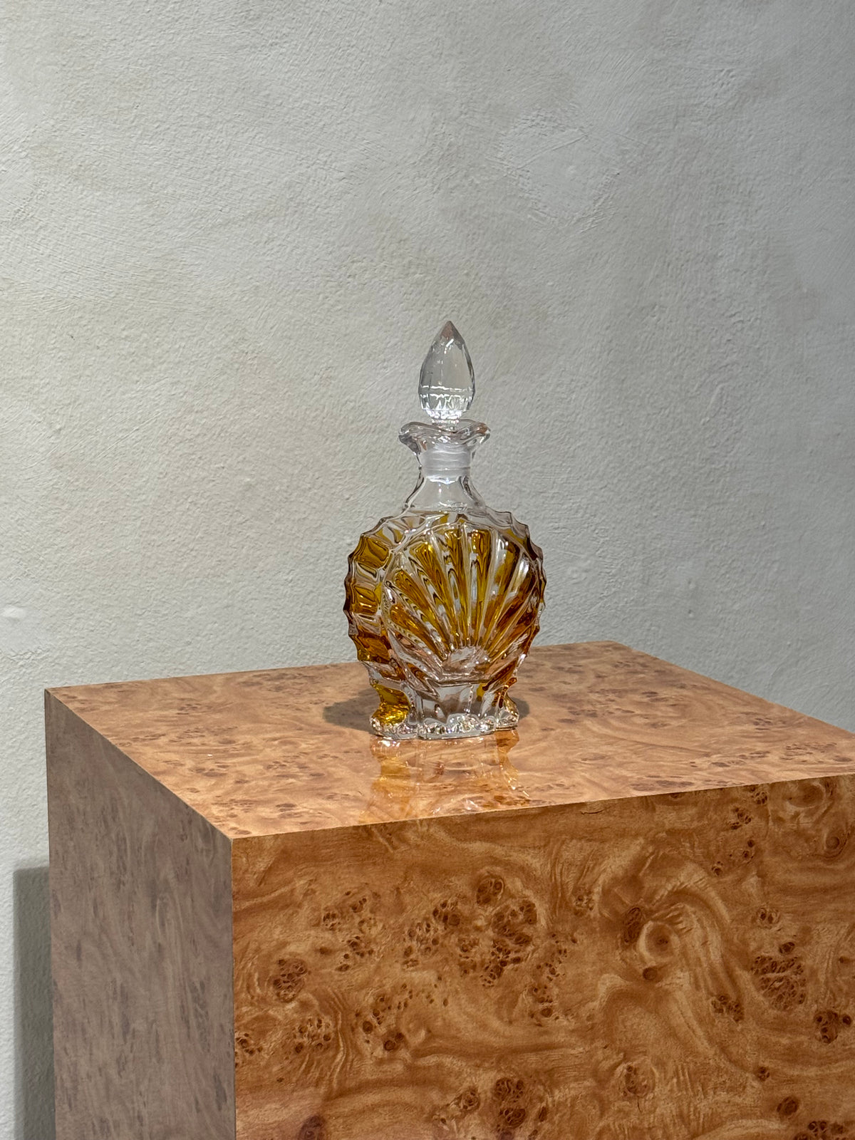 Vintage German crystal decanter side view